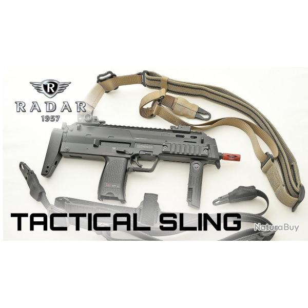 Sangle Tactique Coyote De Fusil Reglable 1 &amp; 2 Points, 2 Accroches Metall