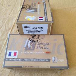 balles calibre 356 winchester 2 boites