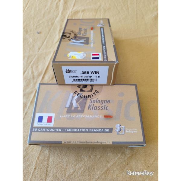 balles calibre 356 winchester 2 boites