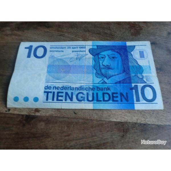 monnaie pays bas 10 gulden 1968