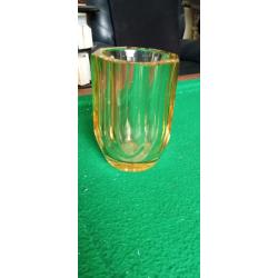 Vase octogonal Art d&eacute;co sign&eacute; Daum Nancy France &agrave; la croix de lorraine