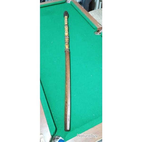 Ancienne canne aux trois singes