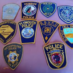 Lot 1 de 10 patchs brod&eacute;s de la police am&eacute;ricaine.
