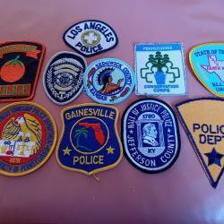 Lot 5 de 10 patchs brod&eacute;s de la police am&eacute;ricaine.