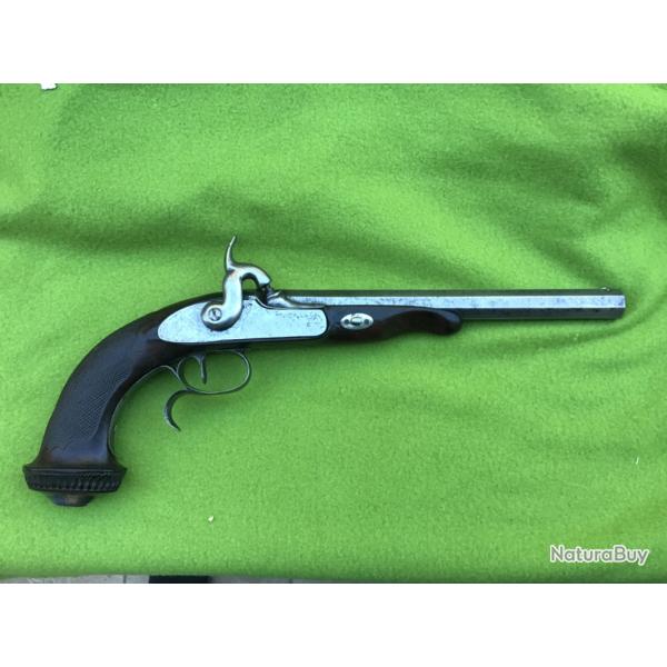 BEAU PISTOLET � PERCUSSION TYPE LEPAGE DE TIR DISCIPLINE KUCHENREUTER ARTISAN FRAN�AIS