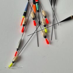 Lot de 15 flotteurs &agrave; tige pour la p&ecirc;che  sensas, trabucco, autain