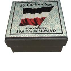10,6 mm Allemand ou 10,6mm Reichsrevolver (1879): Reproduction boite munitions (vide) HB 14818095