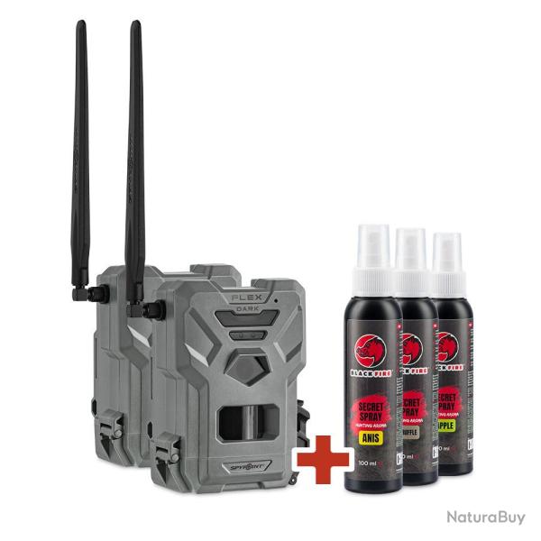 SPYPOINT FLEX-DARK Pack Duo + BLACK FIRE Secret Spray Anis/Pomme/Truffe - Surveillance & Attractants