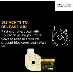 Pansement thoracique Foxseal&reg; Vented 360&deg; Hyper-vent system