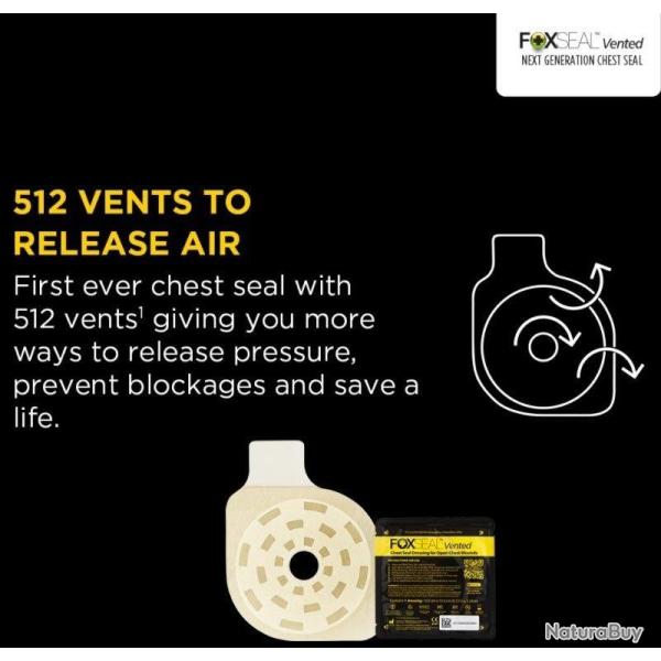 Pansement thoracique Foxseal� Vented 360� Hyper-vent system