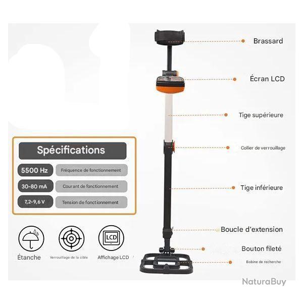 D�tecteur M�taux TX640 Pliable Haute Pr�cision Terrain IP68 Outdoor