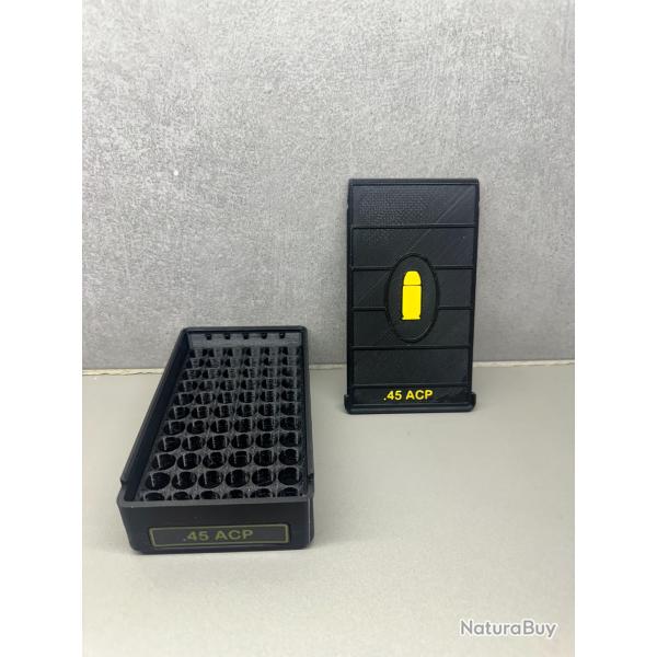 Bo�te de rangement .45 acp - Fait main - Noir