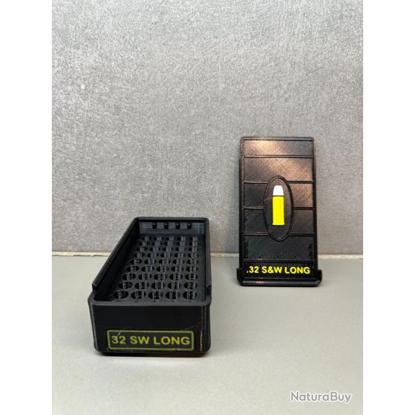 Bo�te de rangement .32 SW Long - Fait main - Noir