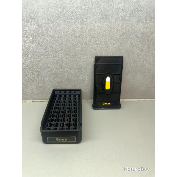 Bo�te de rangement 9mm - Fait main - Noir