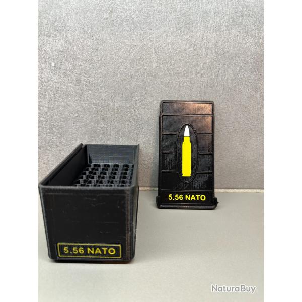 Bo�te de rangement 5.56 NATO - Fait main - Noir