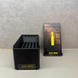 Bo&icirc;te de rangement .243 WIN - Fait main - Noir