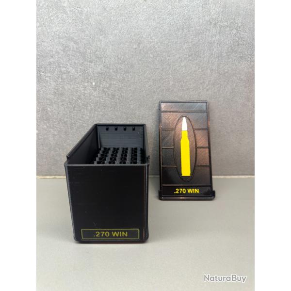 Bo�te de rangement .270 WIN - Fait main - Noir