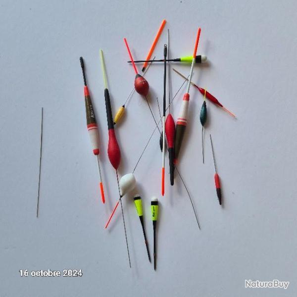 Lot de 14 flotteurs diff�rents et de poids diff�rents cureau, autain,