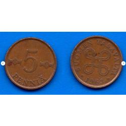 Finlande 5 Pennia 1963 Piece Europe Penny