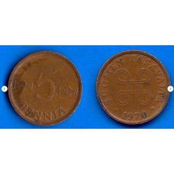 Finlande 5 Pennia 1970 Piece Europe Penny