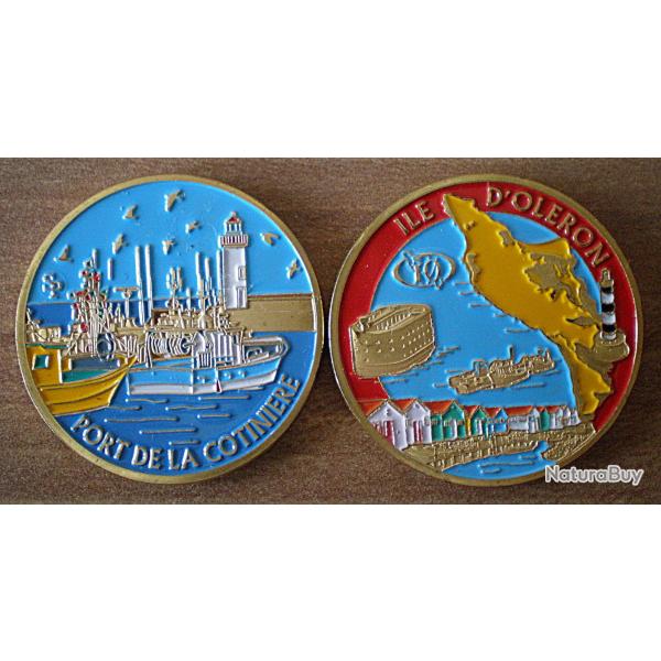 Medaille en Couleur Ile Oleron Fort Boyard Bateau Barque Port de la Cotiniere