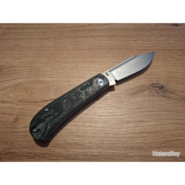 Kansept Bevy Slipjoint Green Carbon Fiber S35VN