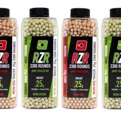 Billes Airsoft 6mm RZR 0.20g bouteilles 3300 bbs TRACER vertes