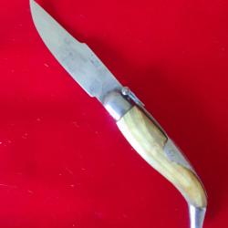 Tr&egrave;s ancien couteau de collection pliant Albacete lopez en corne