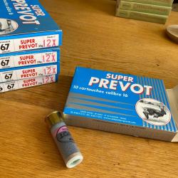 5 boites de Cartouches Super Pr&eacute;vot, calibre 16 - 32g, plomb de 12