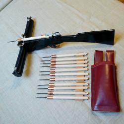 Arbal&egrave;te ACS-15 de 100 lbs + 12 carreaux + carquois en cuir