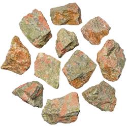 Pierres brutes unakite - 4 &agrave; 6 cm - Lot de 3