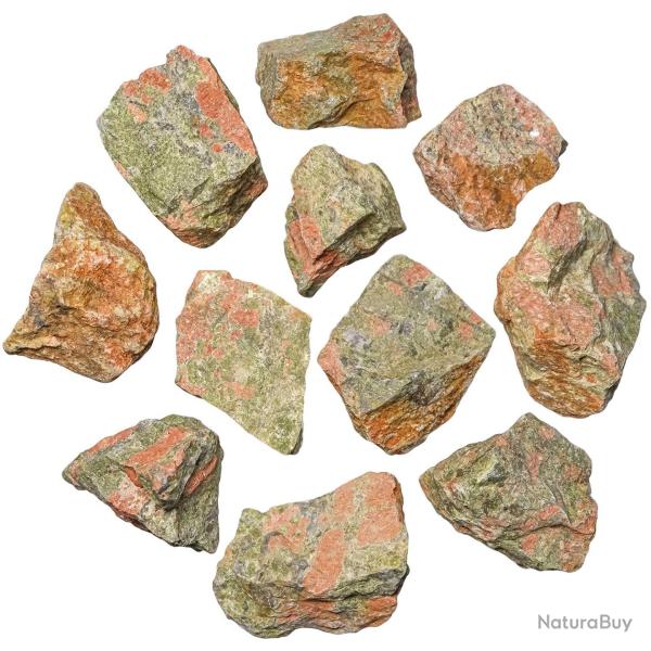 Pierres brutes unakite - 4 � 6 cm - Lot de 3