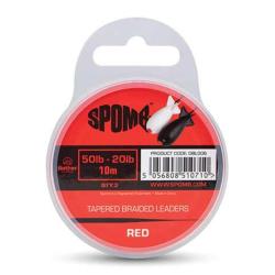 FOX SPOMB TAPERED BRAIDED LEADERS RED & BLACK FOX SPOMB Rouge