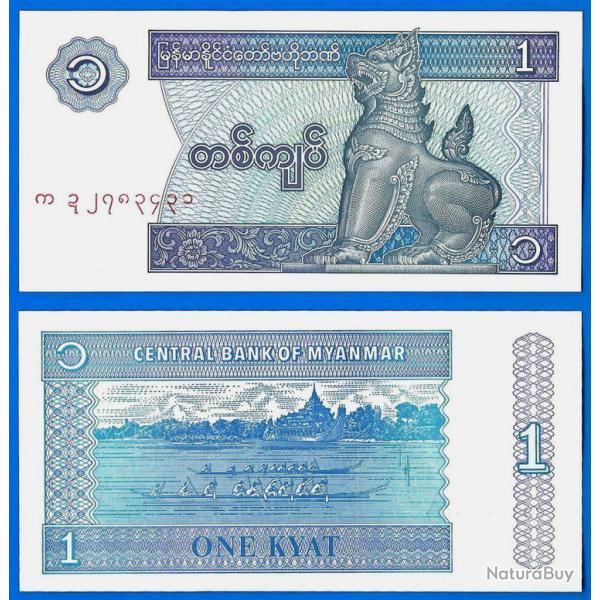 Myanmar 1 Kyat 1996 Neuf Ex Burma Billet Devenu Birmanie