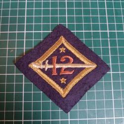 [RARE] Insigne 12th Infantry Division "Plymouth" - Variante Luxe Pourpre - WWI