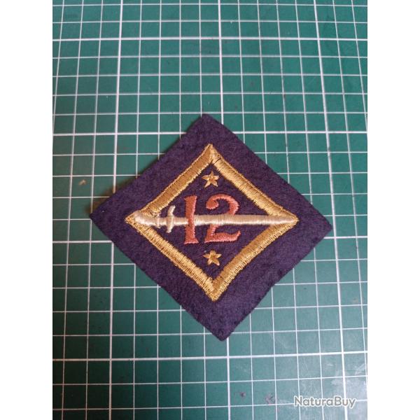 [RARE] Insigne 12th Infantry Division "Plymouth" - Variante Luxe Pourpre - WWI