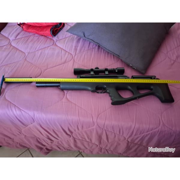 Carabine  pcp avec silencieux,une pompe hydraulique et 2 lunettes