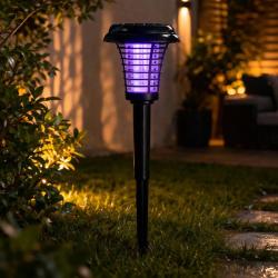 Lampe Solaire LED Anti-Moustiques - Blanc Anti-UV - Autonomie 6 &agrave; 8h