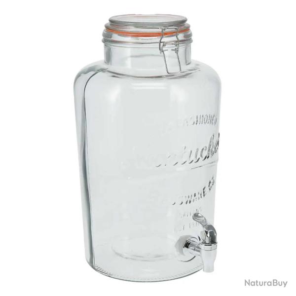 Fontaine � boisson en verre 8L - Robinet verseur et couvercle � clip