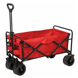 Chariot de transport pliable robuste 96x61x102 cm - Charge 80 kg - Roues freinables 7x4 pouces