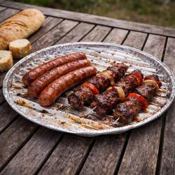 Lot de 3 plateaux en aluminium pour barbecue &Oslash;35 cm