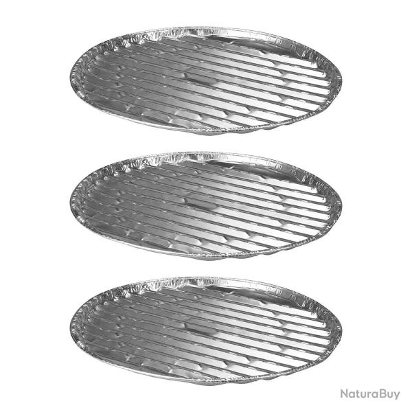 Lot de 3 plateaux en aluminium pour barbecue �35 cm