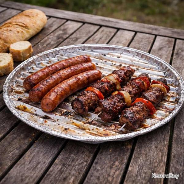 Lot de 3 plateaux en aluminium pour barbecue �35 cm