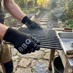 Gants de protection barbecue en Kevlar et silicone - R&eacute;sistance jusqu'&agrave; 500&deg;C