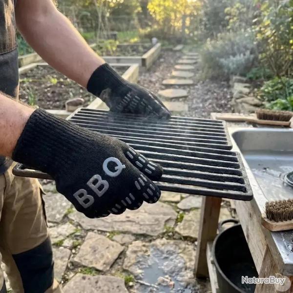 Gants de protection barbecue en Kevlar et silicone - R�sistance jusqu'� 500�C