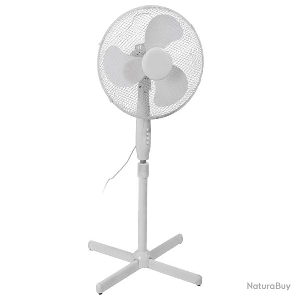 Ventilateur sur pied 17 pouces - 45W - 3 vitesses - Oscillation et inclinaison r�glables - Blanc