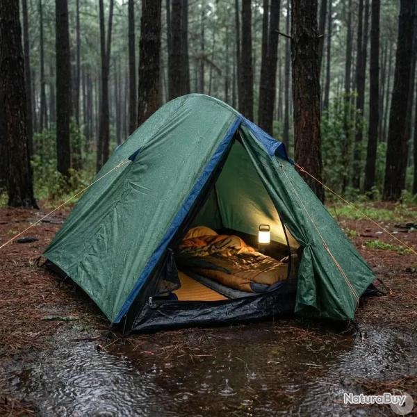 Tente 2 personnes ultra-l�g�re 160x270x110 cm - Vert fonc�