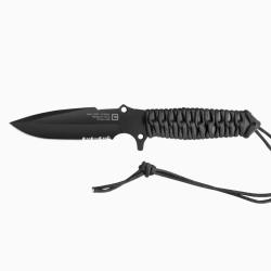 Couteau Maraudeur - Serration - Paracord 550 Noir