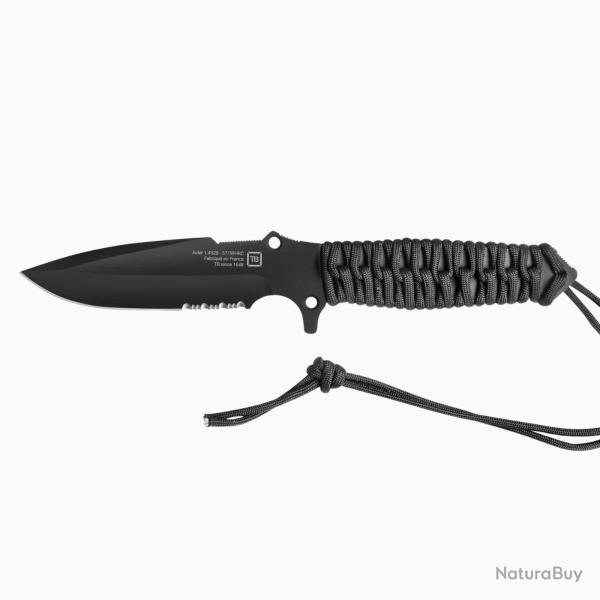 Couteau Maraudeur - Serration - Paracord 550 Noir