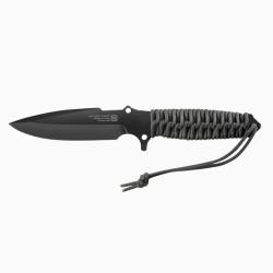 Couteau Maraudeur - Lisse - Paracord 550 Noir